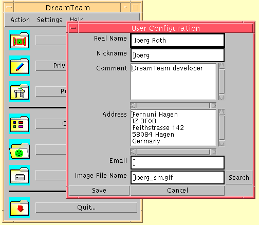 user configuration